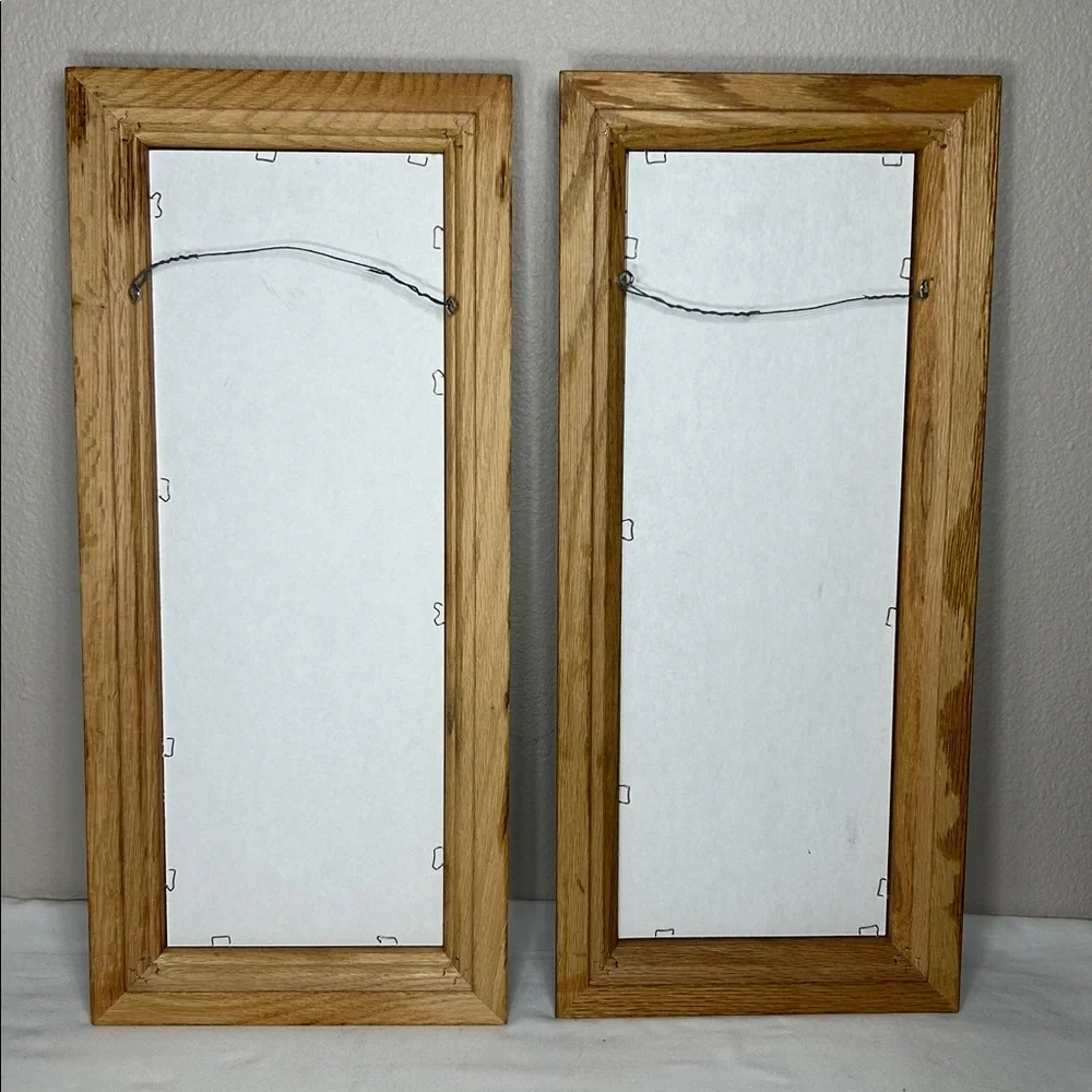 2 VTG Jay Zinn Crinkled Bodie Island -Portland Head Lighthouse Prints Wood Frame